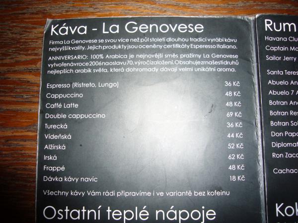 Nápojový lístek